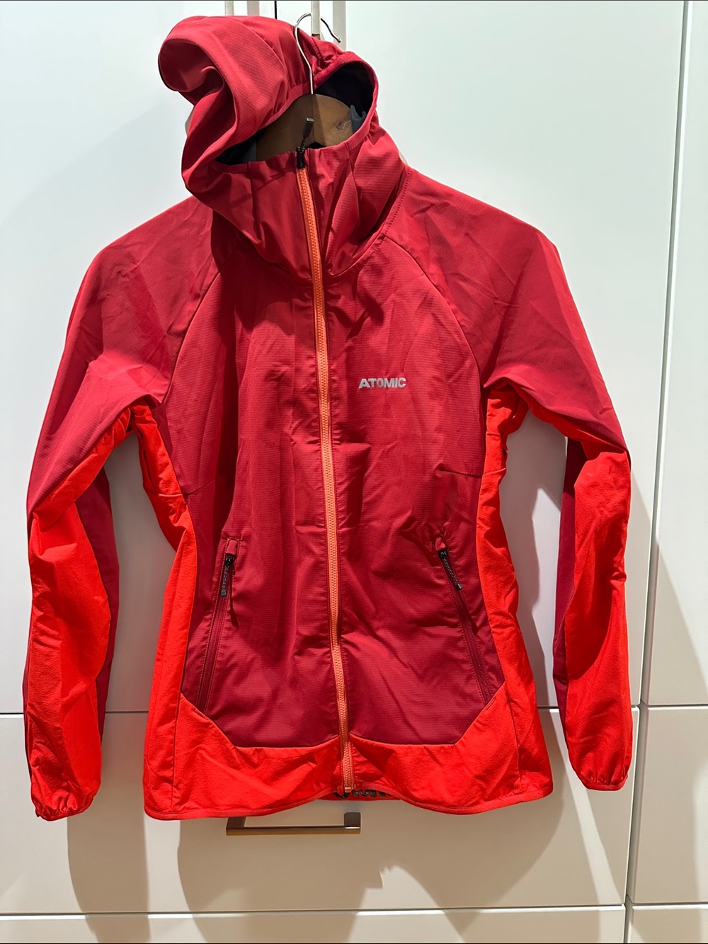 Atomic Women's Red Hooded Softshell Jacket
